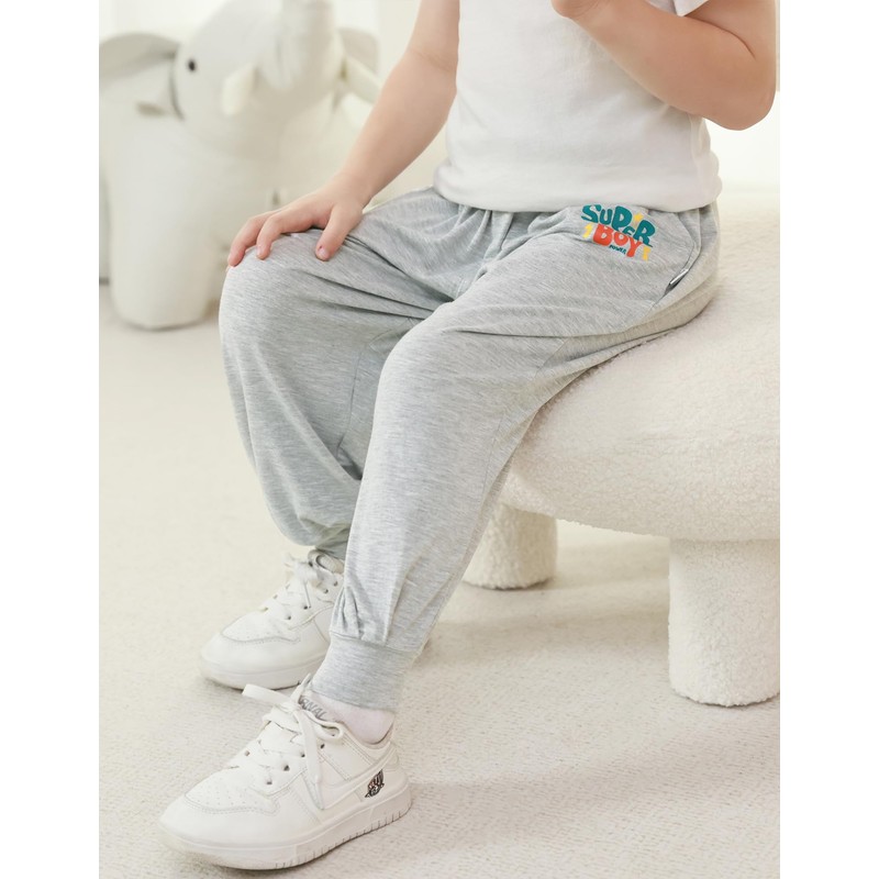 BambooBud Boys Girls Jogger Pants with Pockets Little Kids Casual