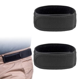 XIELBIS 2 Pcs No Buckle Belts For Men,Velcro Belts,Elastic No Buckle Belt,Lazy Adjustable Belt,Invisible Side Belts for Walking,Work,Home,Traveling,Jeans Pants,Convenience Belt(Black)
