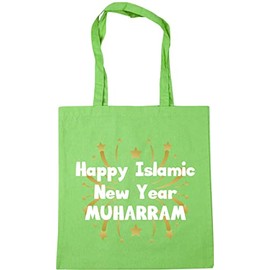 Hippowarehouse Happy islamic new year muharram Tote Shopping Gym Beach Bag 42cm x38cm, 10 litres