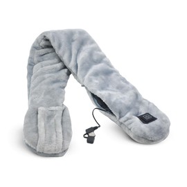 Well Being Grey Heated Travel Scarf - Soft Touch USB Powered Three Heat Levels