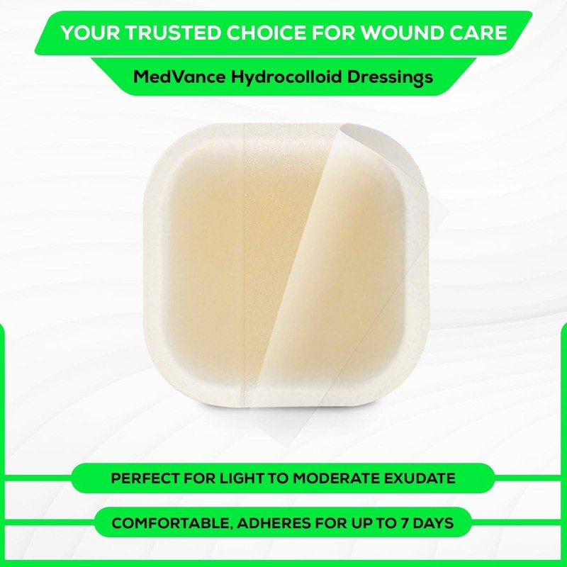 MedVance Hydrocolloid – Bordered Hydrocolloid Adhesive Dressing, 2"x2" Box of