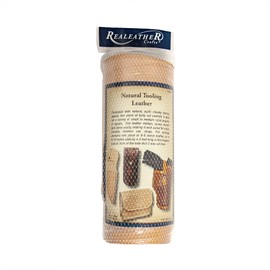 Realeather Veg Tan Leather Tooling Belly for Crafting, 6-8oz, Natural