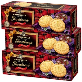 Campbells Shortbread Pure Butter Rounds 4.23 Oz (Pack of 3) - Traditional Scottish Shortbread Cookies from Scotland, Gourmet English Tea Biscuits, Imported British Butter Cookies for Gifting