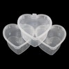 LJY 60 Pieces Mini Heart Shaped Clear Plastic Storage Container