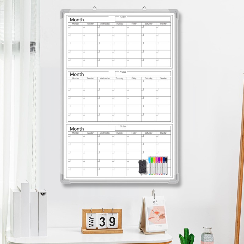 Lincia 36" x 24" Magnetic Vertical 3 Month Dry Erase