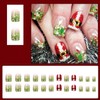 RIICFDD Christmas Press on Nails Short Square Fake Nails Red