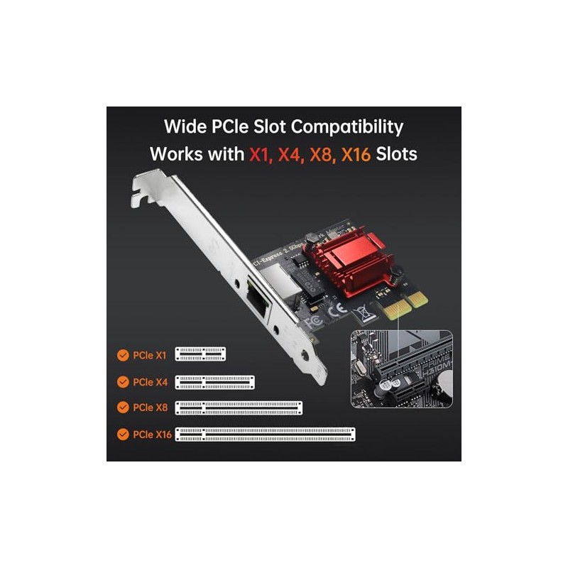 Tarjeta de red PCIe 2.5GBase-T, adaptador de red RTL8125B, adecuado