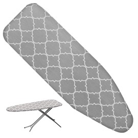 Aililong Bügelbrettbezug - Bügeltischdecke mit elastischen Ecken & Kordelclip, schnelle Montage - Baumwolle Polsterung - Geeignet für Bügeltische von 40-45cm Breite und 120-130cm Länge