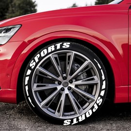 Adunsiaoto Pack of 8 3D Letter Stickers for Tyres, Car Tyre Rim Decoration, Car Tyre Decoration Stickers, 3D Sticker Decals for Car Tyres, Car Decorative Accessories (White)