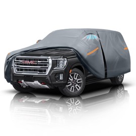 Large SUV Car Cover for GMC Yukon XL (2000-2026) 100% Waterproof All Weather, Heavy Duty Outdoor Full Exterior Covers Rain Sun Wind UV Hail Protection.