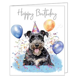 Doggie of the Day Happy Birthday Greeting Cards Kerry Blue Terrier - Cute Note Cards for Dog Lovers - Blank Inside Envelope Included, GCHB00187 10 Greeting Cards