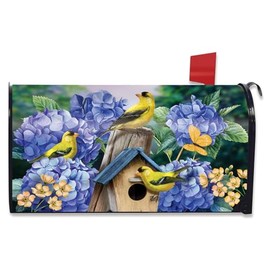 Briarwood Lane Goldfinches and Hydrangea Spring Mailbox Cover - Standard Size