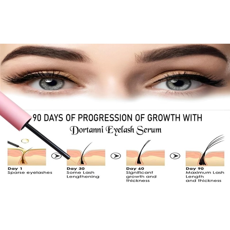 Dortanni Eyelash Growth Serum for Longer, Thicker Lashes