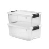 Sterilite 18 Qt Clear Plastic Stackable Storage Bin w/ White