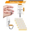 ispneay 20 Pack Clear Small Adhesive Wire Toggle Hooks Strips