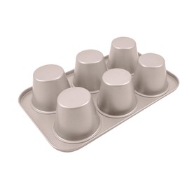 OGIBRIDI Baking Muffin Mould Non-Stick Cupcake Case Brownie Muffins Tins Bakeware Tray for Baking Pudding Pies, Brownies,Muffins 6 Cativity - 3.5In Diameter,8In Height per Cup