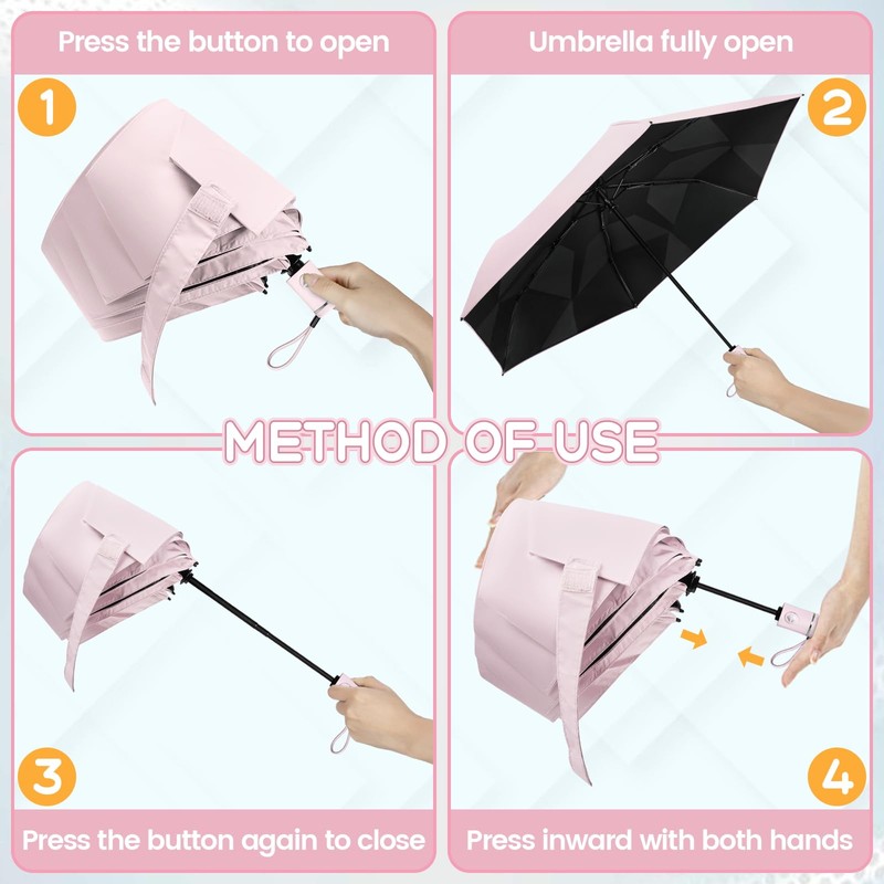ZOMAKE Travel Folding Umbrella Auto Open Close - Compact Memory