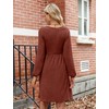 JUSTFASHIONNOW Womens Knit Dress Long Sleeve Knee Length Dresses Button