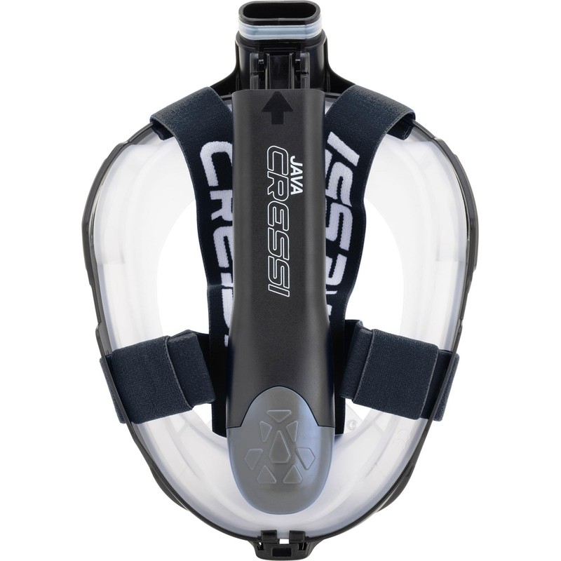 CRESSI Unisex Adult Java Full Face Snorkel Mask, Black/Black, S/M