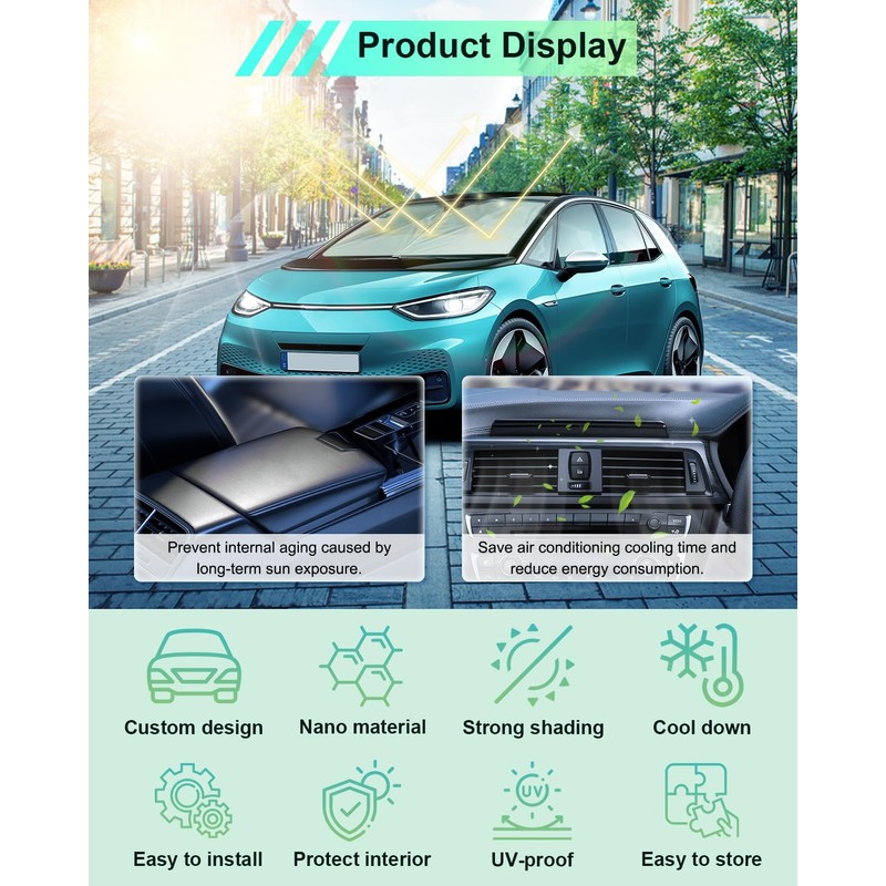 GAFAT V-W ID.3 ID3 2025-2021 Sun Protection Front Windscreen Indoor,