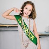 Winner Satin Sash Party Accessory, Green And Gold Winner Satin