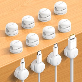 12Pack Rotatable Cord Organizer, Office Desk Nightstand Accessories - Lamicall Cord Holder Management, Mother's Day for Mother, Birthday Gifts for Father Teens Friends, Desk Phone Charger Holder