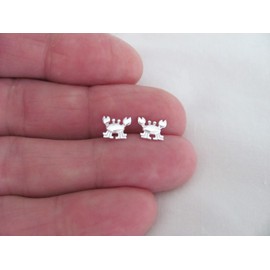 Sterling Silver 6.5mm tiny Crab post stud earrings. Jewelry Earrings for Women #3298FE4491