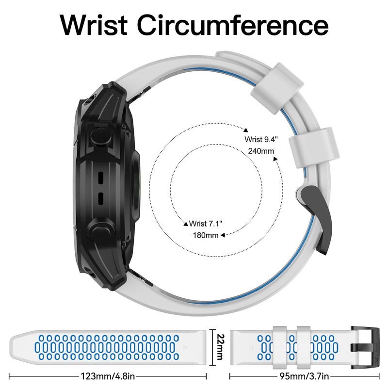 OVERSTEP Sport Band for Garmin Fenix 5/Fenix 6/Fenix 7, 22mm