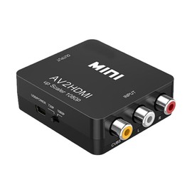 AIMALL Composite AV CVBS 3RCA to HDMI Converter, 1080p Video Upscaler with USB Power, NTSC/PAL Compatible, Black, 2.6x2.1x0.8 Inches