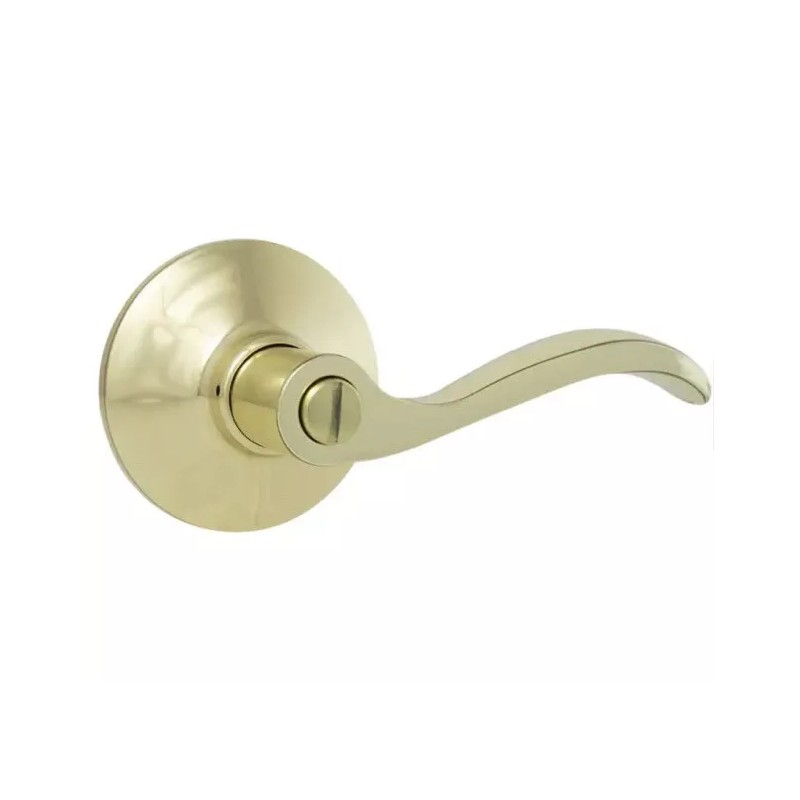 Defiant Naples Polished Brass Bed/Bath Privacy Door Lever Handle W/