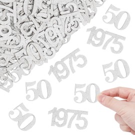 ALEGRE Glitter Confetti 50th Birthday Decoration Large 3.3-5 cm, Decoration 50th Birthday Man, Confetti Decoration 50th Birthday Woman, Table Decoration 50th Birthday Man Decoration, Golden Wedding