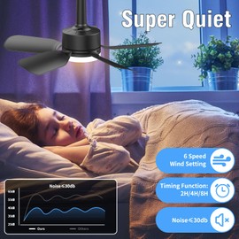 aupuslite 20" Socket Fan Light with Remote, 30W Socket Ceiling Fan 2000 Lumens, 3 Colors Light 3000-6000K 6 Speed Wind Setting Light Bulb Fan for Bedroom, Living Room, Kitchen, Laundry Room, Garage