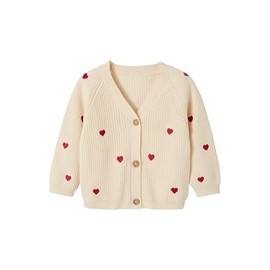 Vertbaudet Girls' Baby Cardigan Oeko-Tex, wool white