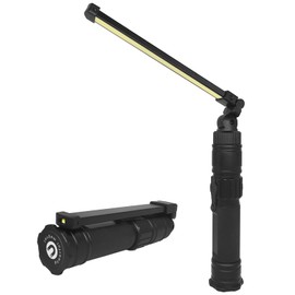 Rechargeable LED Work Light Magnetic Work Light Foldable Flashlight with 5 Lighting Modes, Mechanic Light Portable Outdoor Lamp for Car Repair, Camping,Home, Garage, Emergency.