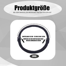 RNXSIB Pack of 2 Men's Bracelets, Black Sailing Rope, Surfer Bracelet, Adjustable Bracelet, Made of Sailing Rope, Black, Adjustable Size 15-25 cm, Fashionable and Minimalist, for Everyday Use, Outdoor