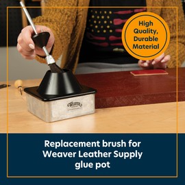 Weaver Leather Supply Replacement Glue Brush for Glue Pot, Black, Flexible Precision-Tipped Bristles, Adhesive Spreader for Leatherworking Adhesives