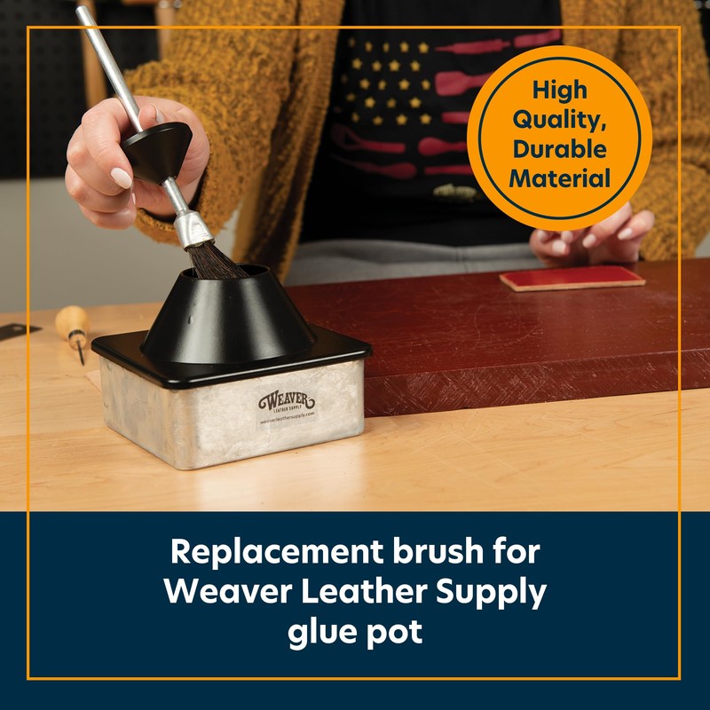 Weaver Leather Supply Replacement Glue Brush for Glue Pot, Black,
