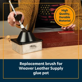 Weaver Leather Supply Replacement Glue Brush for Glue Pot, Black, Flexible Precision-Tipped Bristles, Adhesive Spreader for Leatherworking Adhesives
