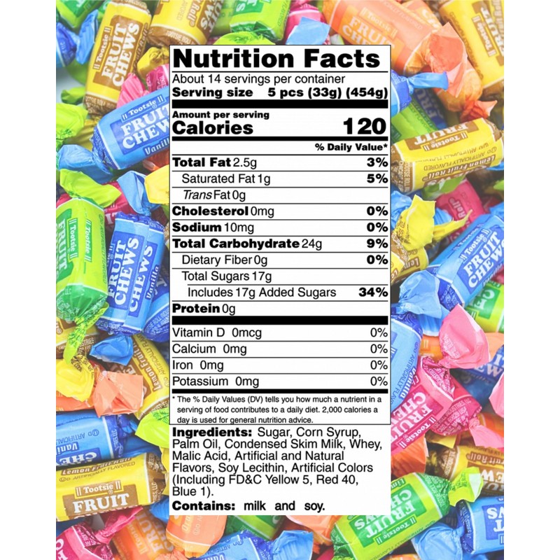 Mini Fruit Flavored Tootsy Fruit Chews - Fruity Flavored Tootsy