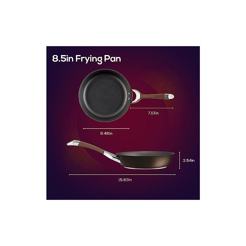 Circulon Symmetry Hard-Anodized Nonstick Frying Pan, 8.5-Inch, Chocolate
