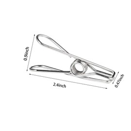 20 Pcs Laundry Clips, Stainless Steel Clothes Pins, Clothes Pins Heavy Duty Outdoor, Chip Clips Bag Clips Food Clips, Clothes Clips to Tighten Dress