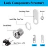 MUXHEL 16PCS Cabinet Lock 20mm Letter Box Lock Security Cam