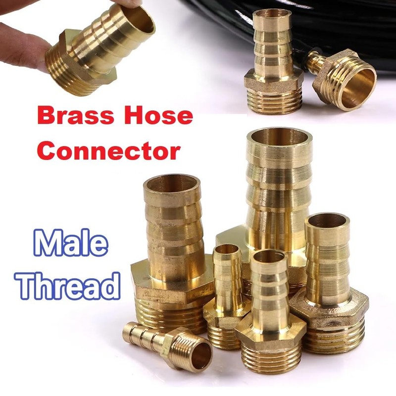 MiJunHD 2PCS Brass Reducer Connector | 6mm Hose Barb Tail