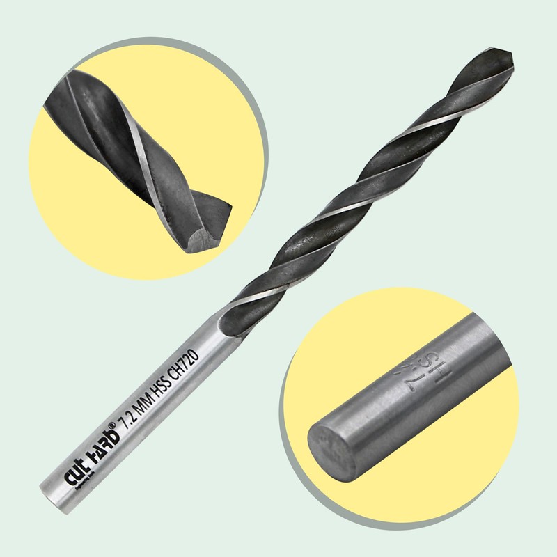 CUTHARD 7.2 mm, Pack of 5, HSS Jobber Drill, Straight