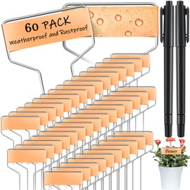 Moxweyeni 60 Pcs Metal Garden Tags Plant Labels for Garden Waterproof Plant Markers with 2 Permanent Pen Planting Nursery Tags Reusable Labels Stake for Plants (Copper,4 Inch)