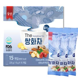 Korean Traditional Healthy Herb Tea Individual Powder Sticks Ssanghwa Tea 1 Box (15g x 15T) 쌍화차