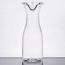 GET BW-1050-PC-CL Plastic Juice / Beverage Decanter Jars with Lids, 16 oz, Clear (Set of 12)