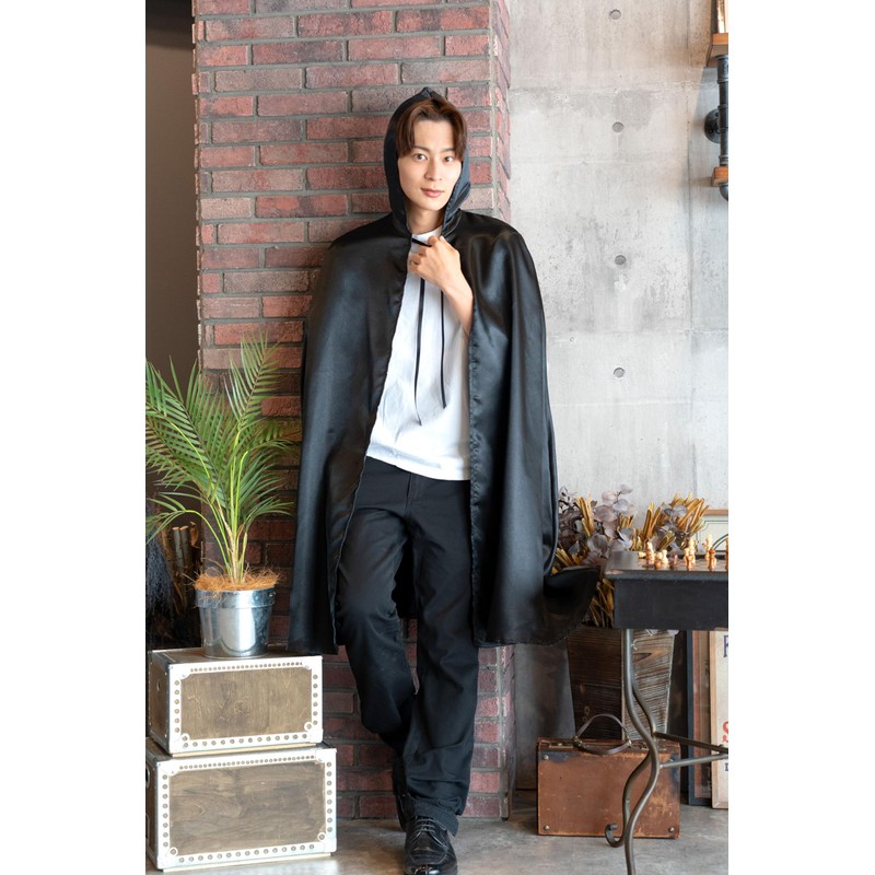 Clearstone Men's Cosplay Halloween Black Cloak Unisex Black