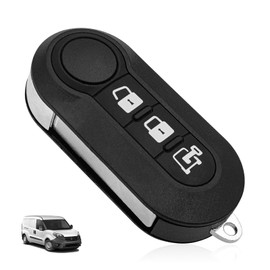 Dunviku Replacement Key Fob Shell Case Cover for RAM ProMaster 1500 2500 3500 City 2015-2019 Fiat Ducato 500 3 Buttons Keyless Entry Remote Start Uncut Flip Blade RX2TRF198