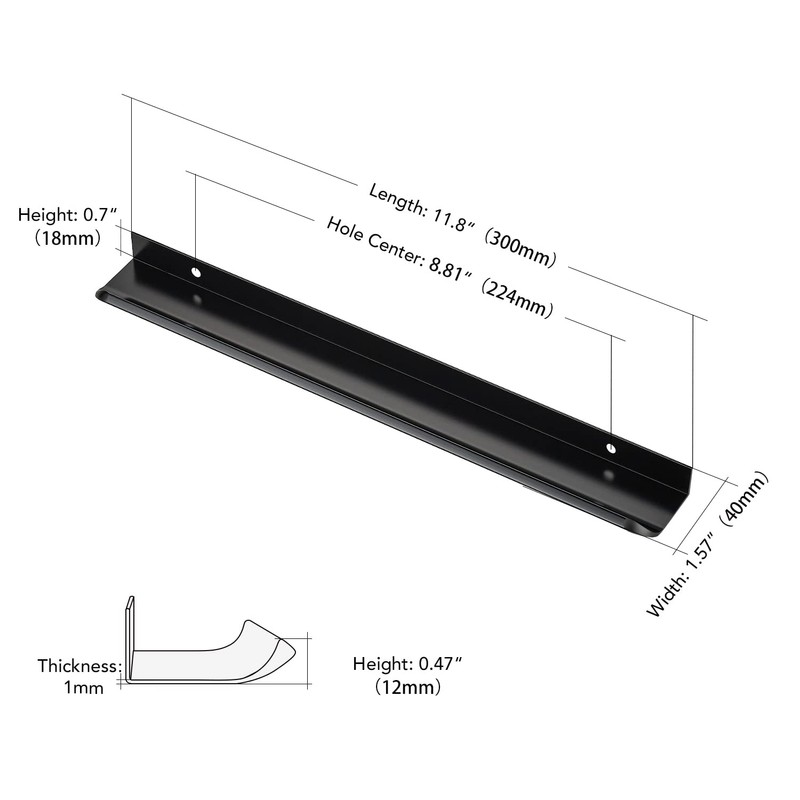Ravinte Hardware 10 Pack Black Cabinet Handles, 11.8 Inch (300mm)